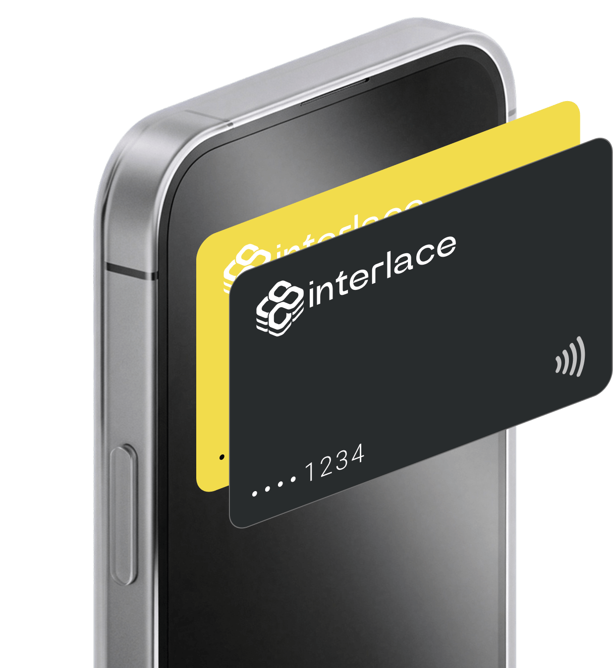 Phone with two Interlace virtual cards in a digital wallet